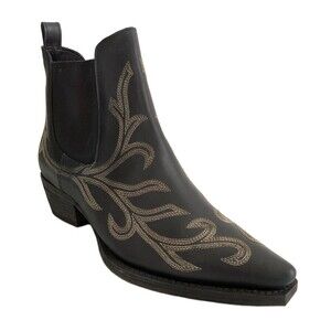 New Free People Wayward Western Bootie All Leather Black 39